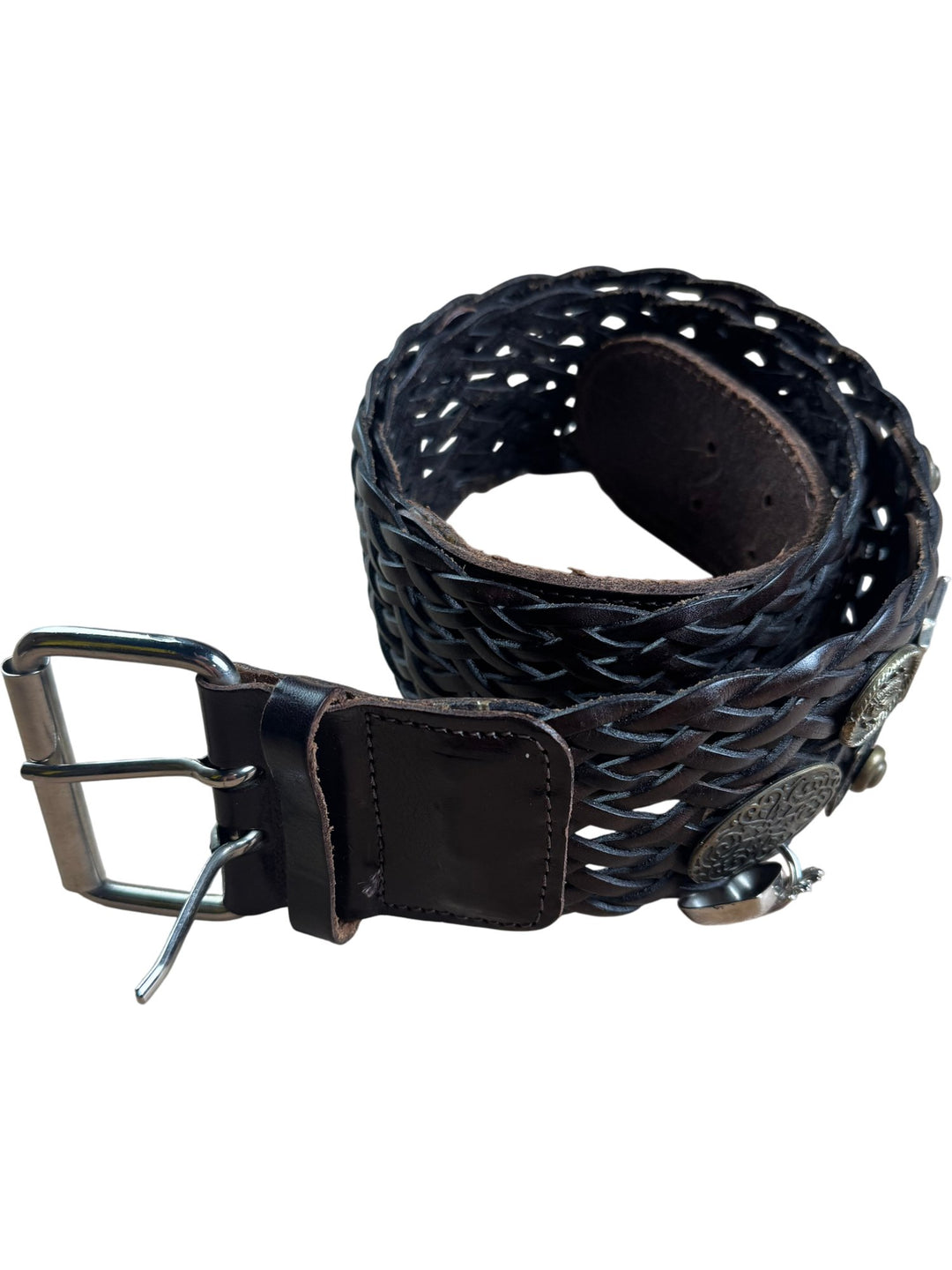 Orca Black Braided Leather Belt - W34-40