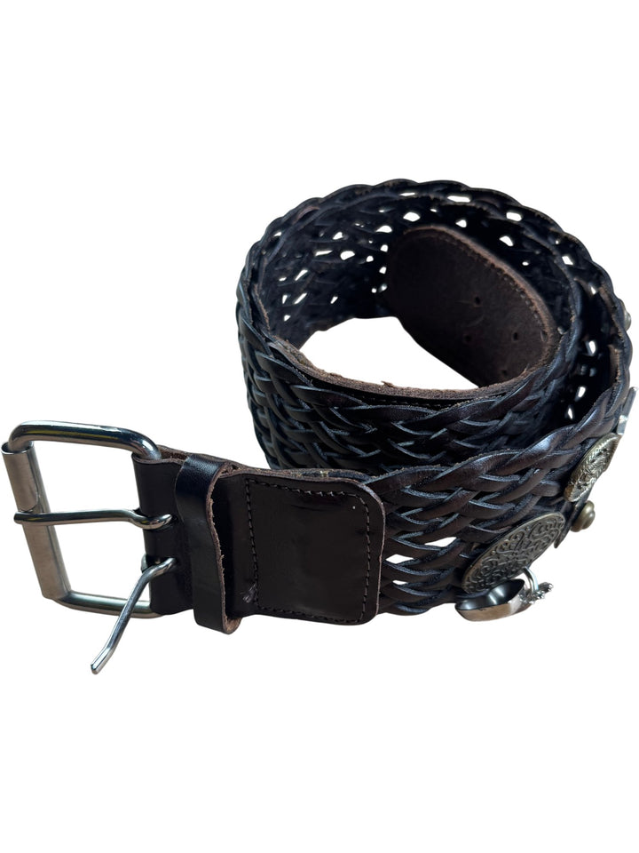 Orca Black Braided Leather Belt - W34-40