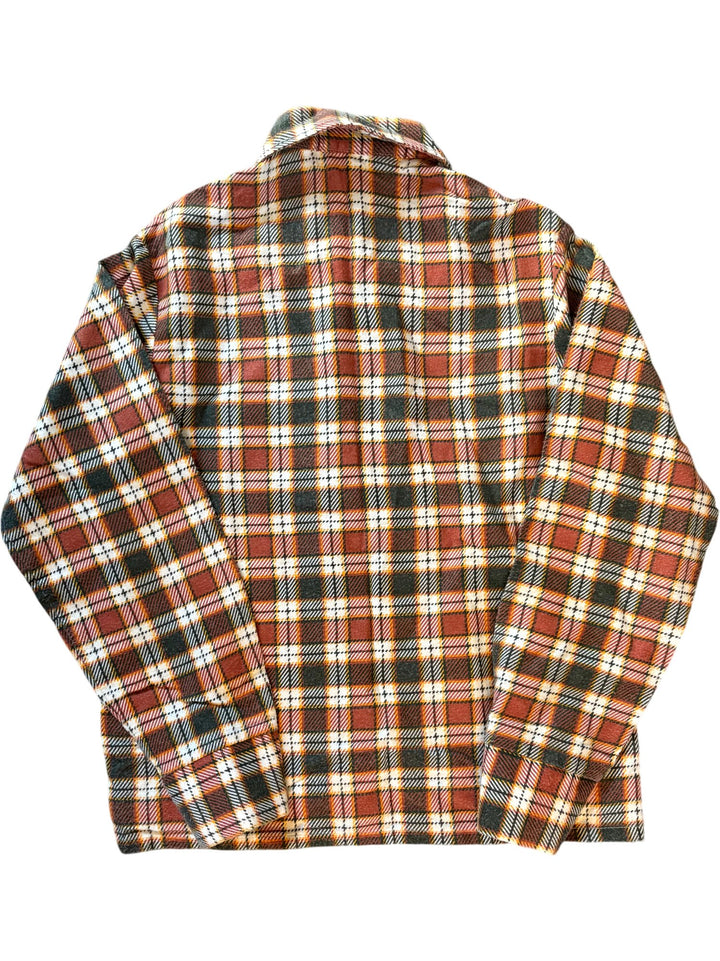 1970s Plaid Long Sleeve Button-Up Shirt - Age 14/15