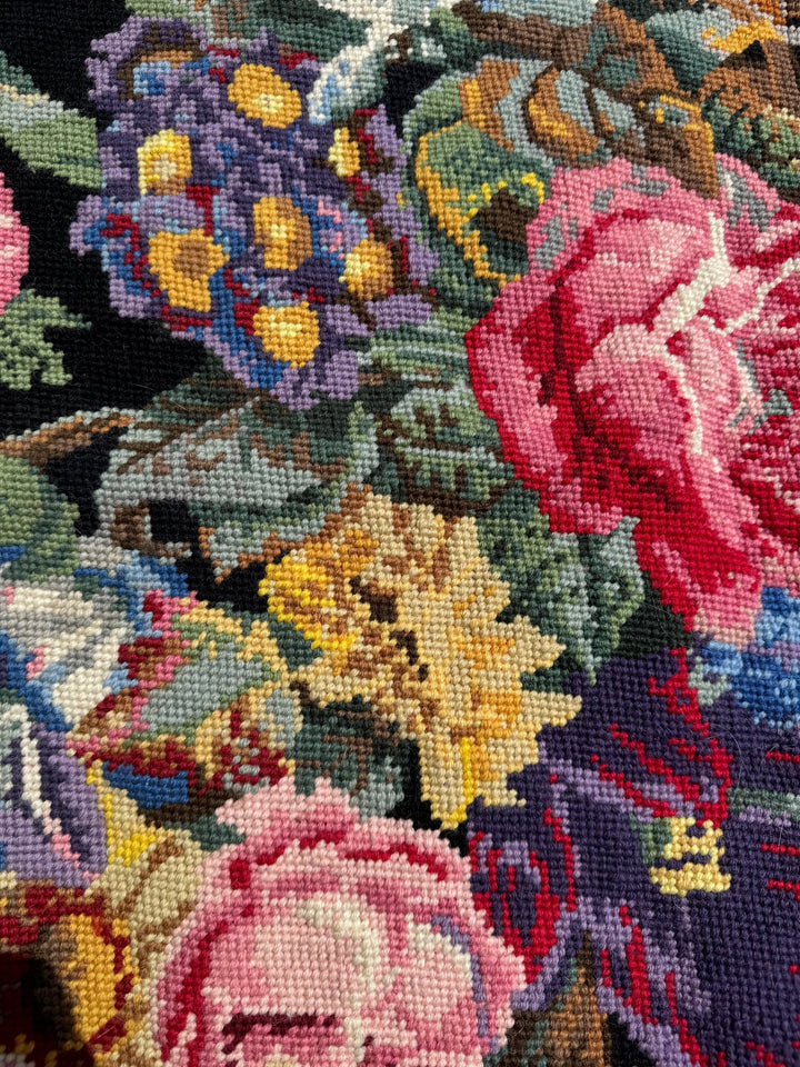 RARE 1990s Kaffe Fassett Floral Tapestry Rug