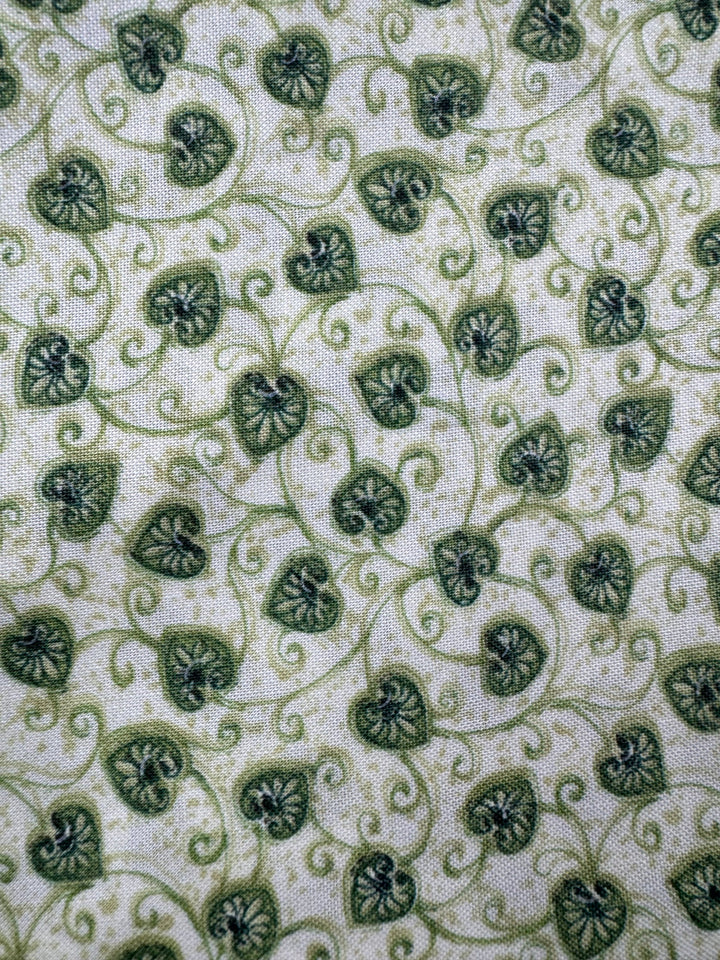 Green Floral Pattern Cotton Fabric