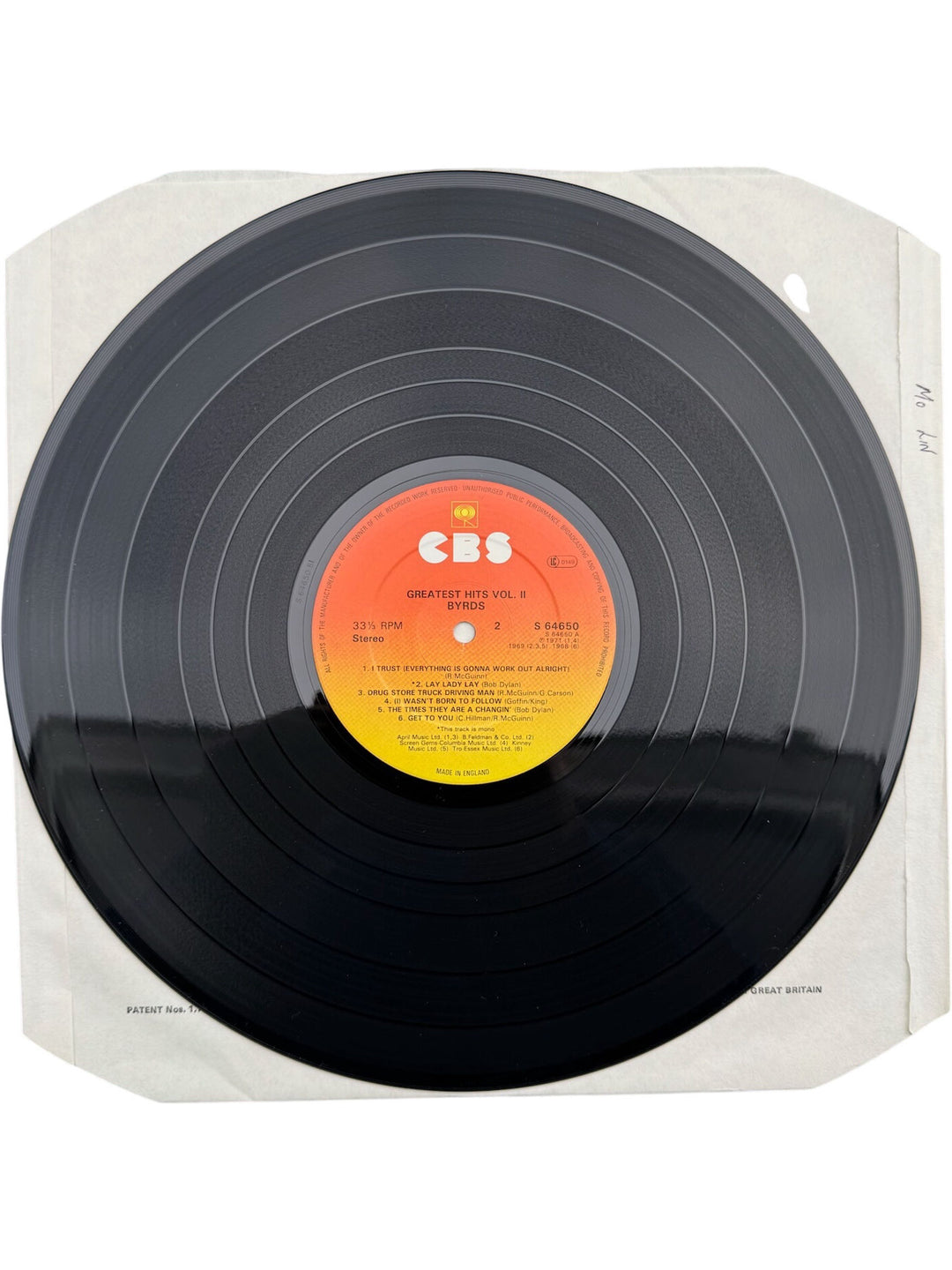 The Byrds Greatest Hits Vol. 2 LP - Very Good