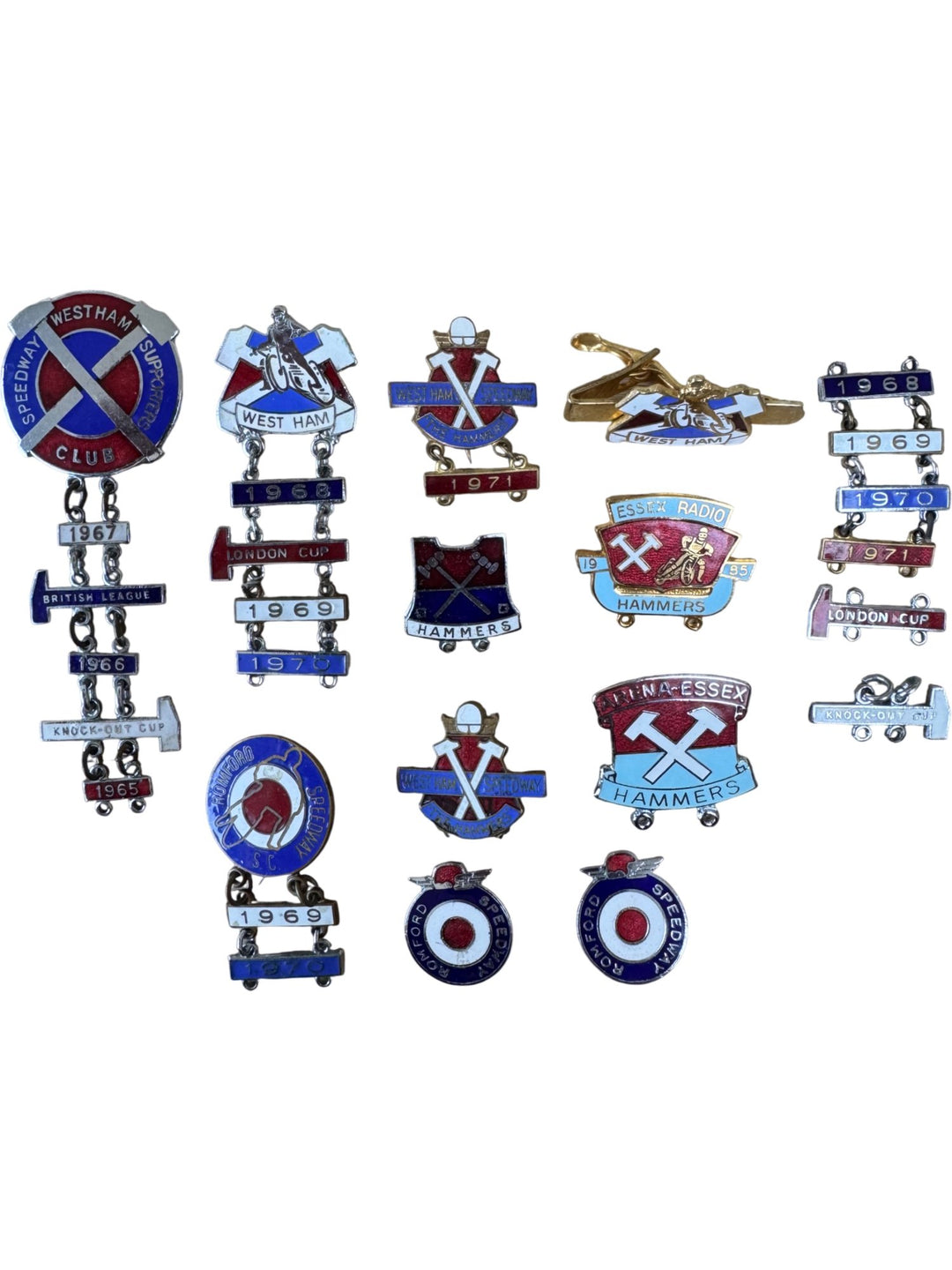 West Ham Speedway Supporters Club Pins Collection