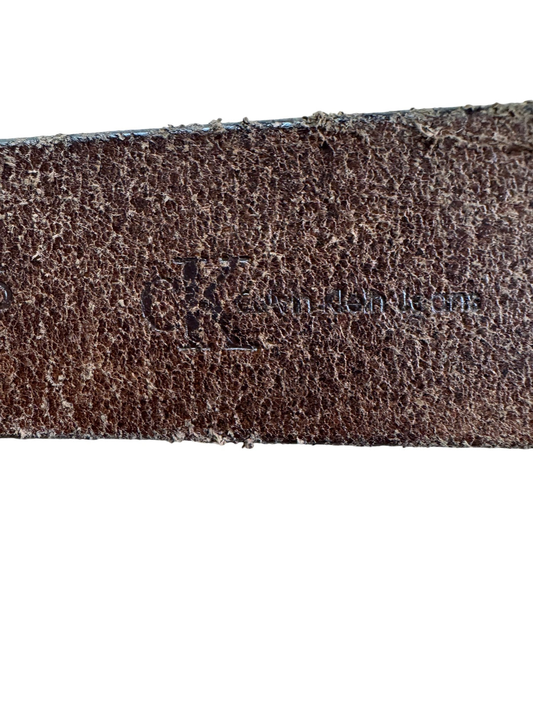 Calvin Klein Brown Leather Belt with Metal Logo Buckle - W24-29