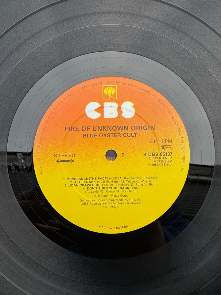 Blue Öyster Cult Fire of Unknown Origin Vinyl - Very Good