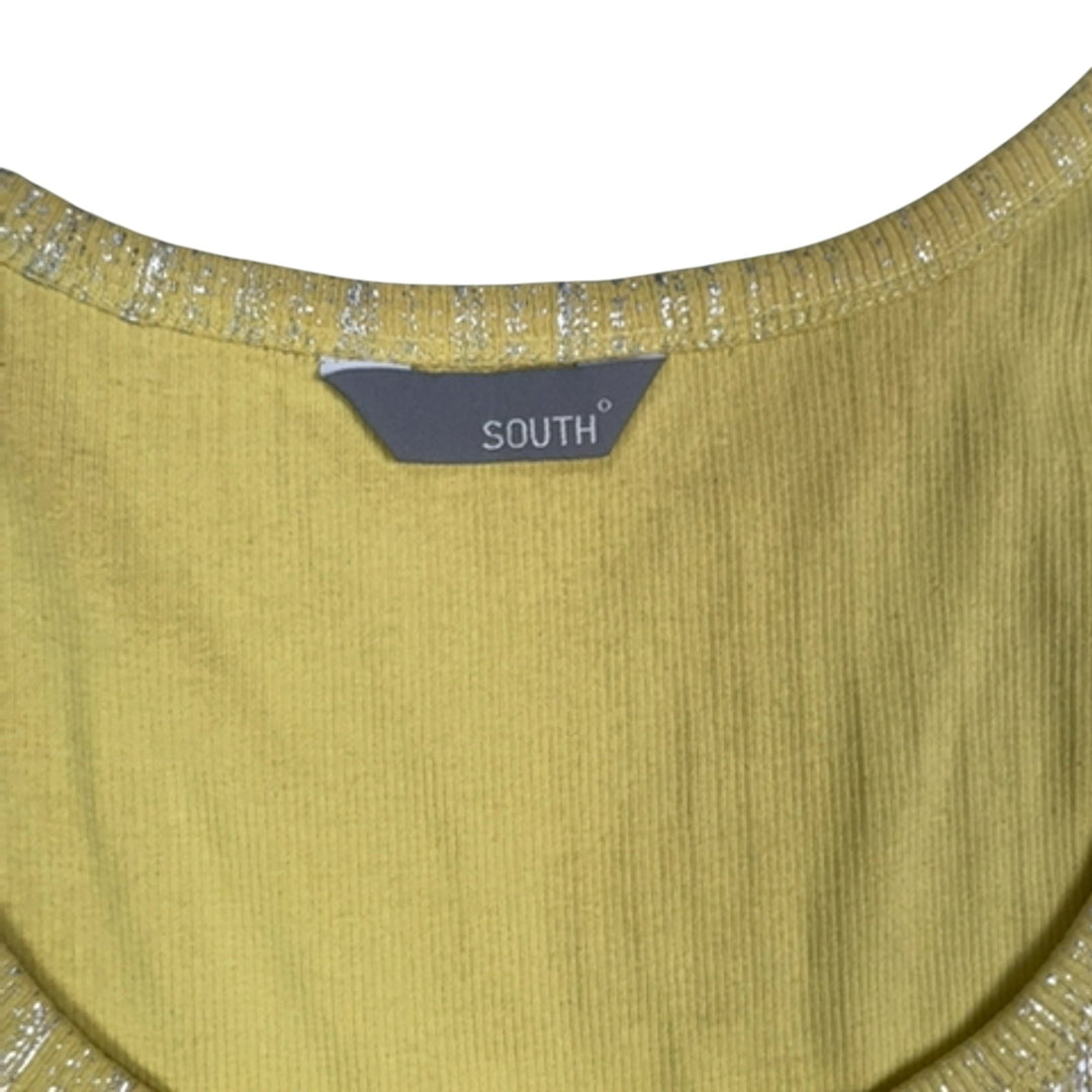 Yellow Shimmer Tank Top by South - Think Vintage