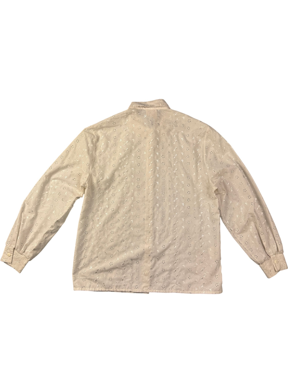 70s Embroidered White Blouse - Think Vintage