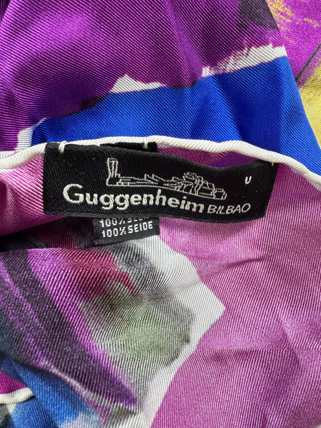 Guggenheim Bilbao Silk Scarf With Abstract Art Design