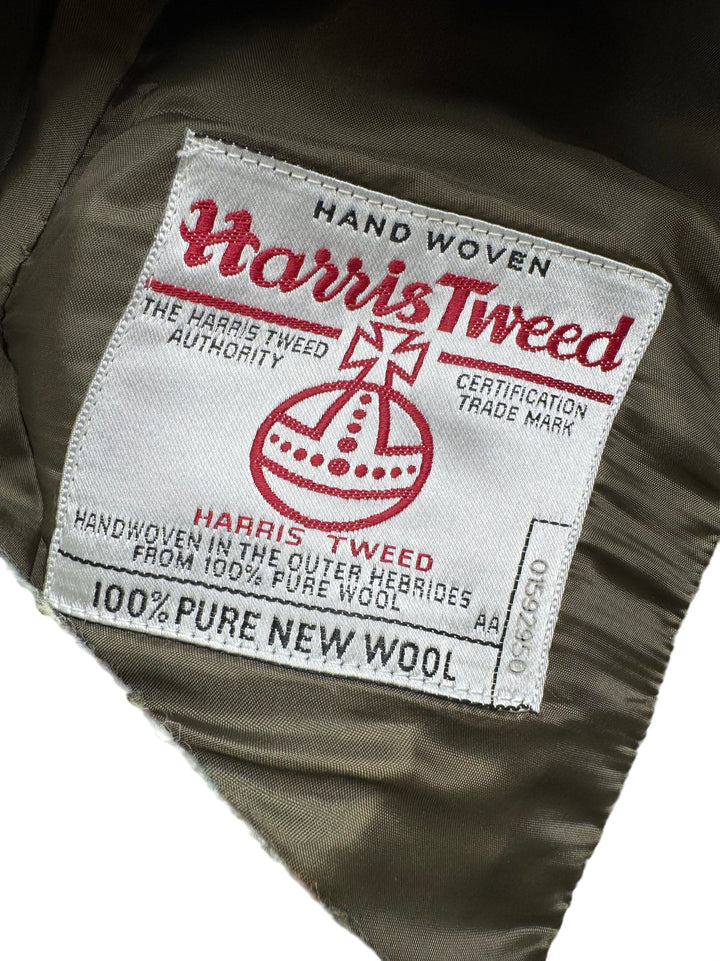Harris Tweed Green Herringbone Wool Jacket - M