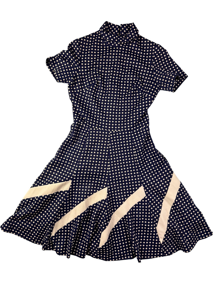 Polka Dot Short Sleeve Dress - M