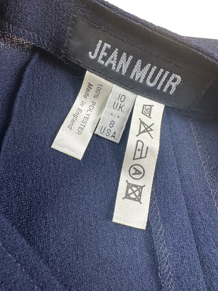 Jean Muir Blue V-Neck Dress - M