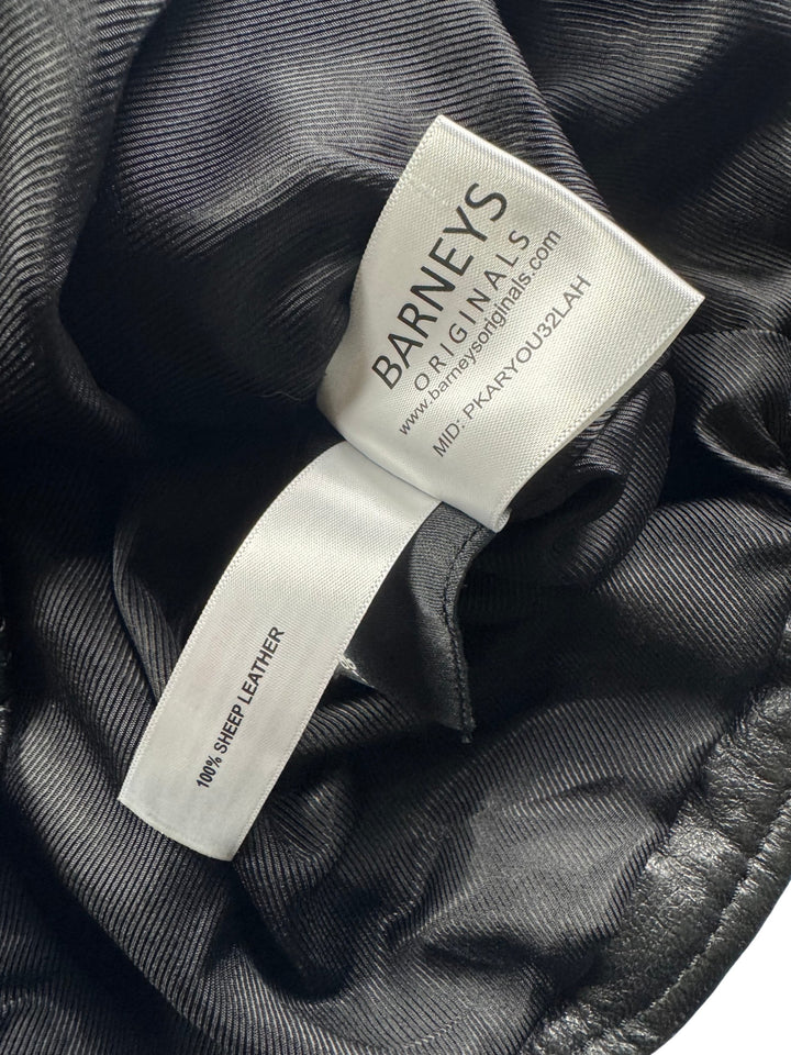 Barneys Originals Black Leather Jacket - M - Think Vintage