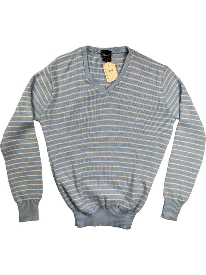 Daniel Striped V-Neck Sweater - M
