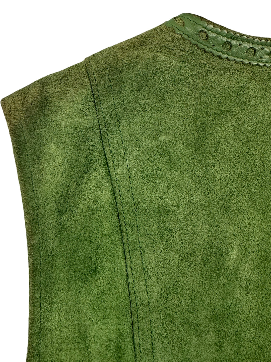 1960s Green Suede Buttoned Waistcoat - S