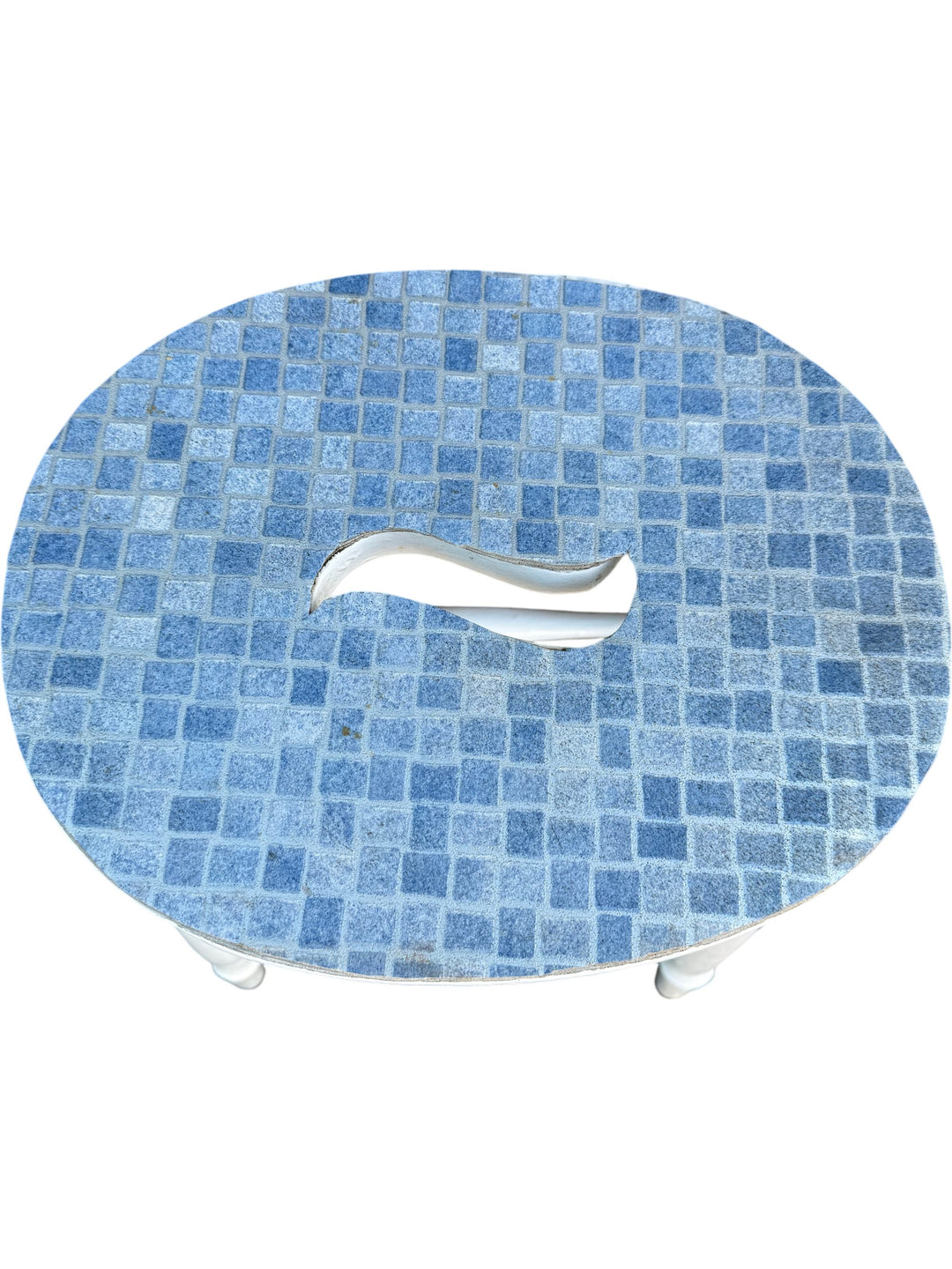 White Mosaic Seat Folding Stool - Think Vintage