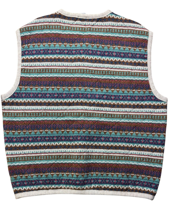 Italian Patterned Wool Blend Vest