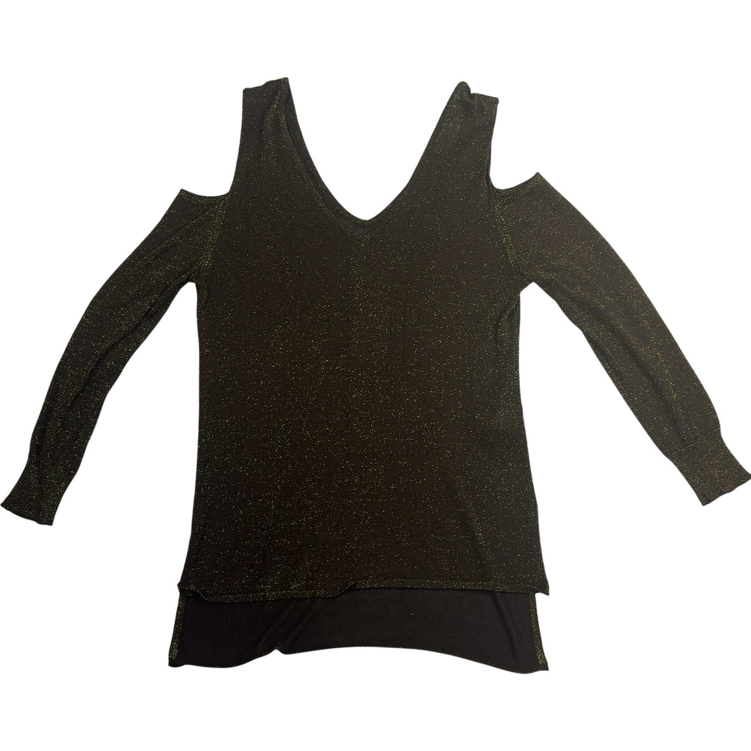 Glitter Cold Shoulder Top - Think Vintage