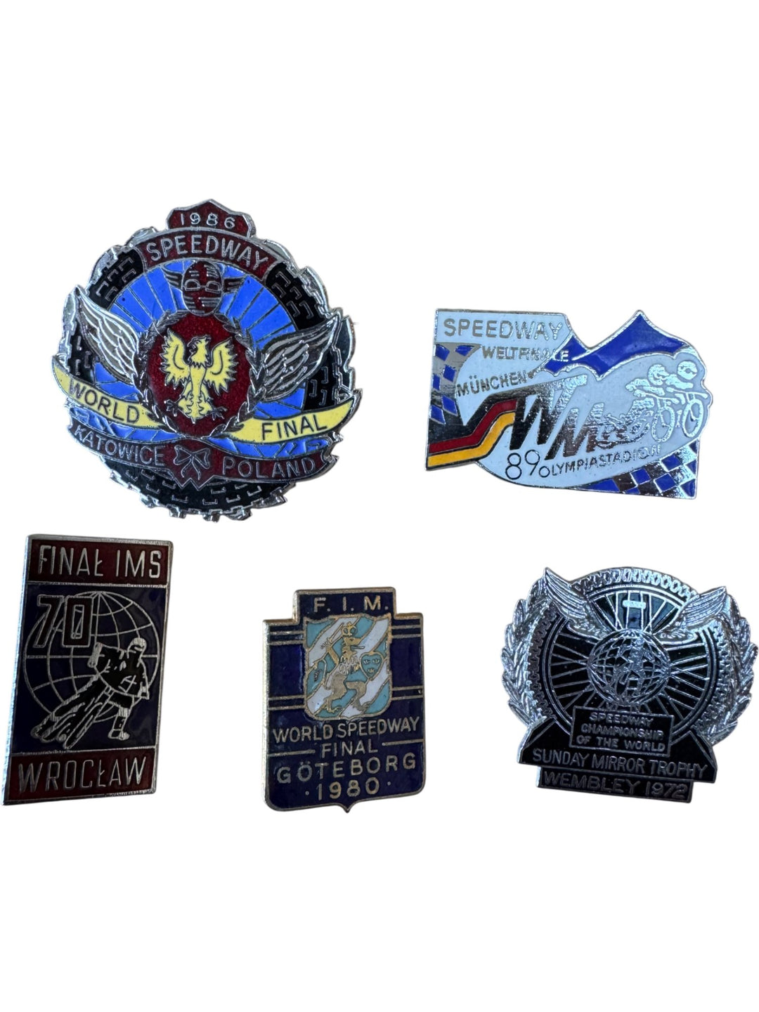 1980s Speedway World Final Pins Collection
