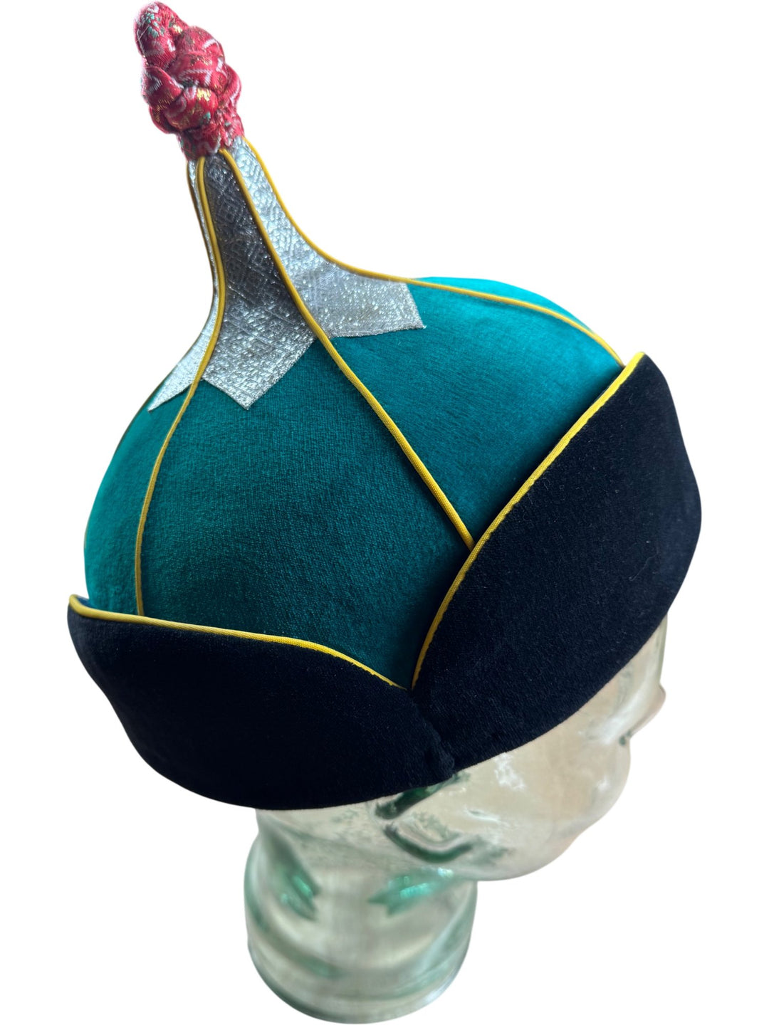Traditional Green and Black Mongolian Hat