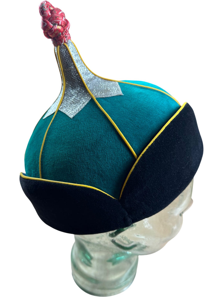 Traditional Green and Black Mongolian Hat