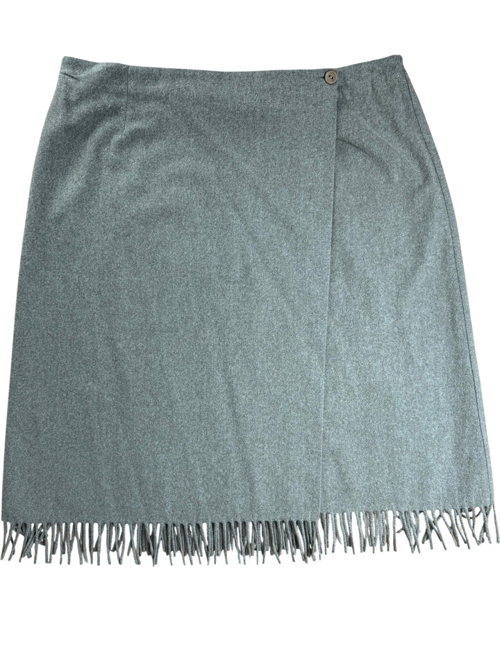 Fringe Detail Wool Blend Skirt - W38