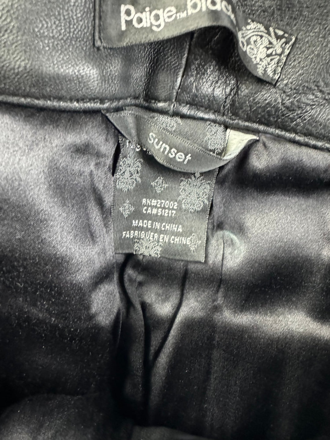 Paige Black Label Leather Trousers - Size 8/10