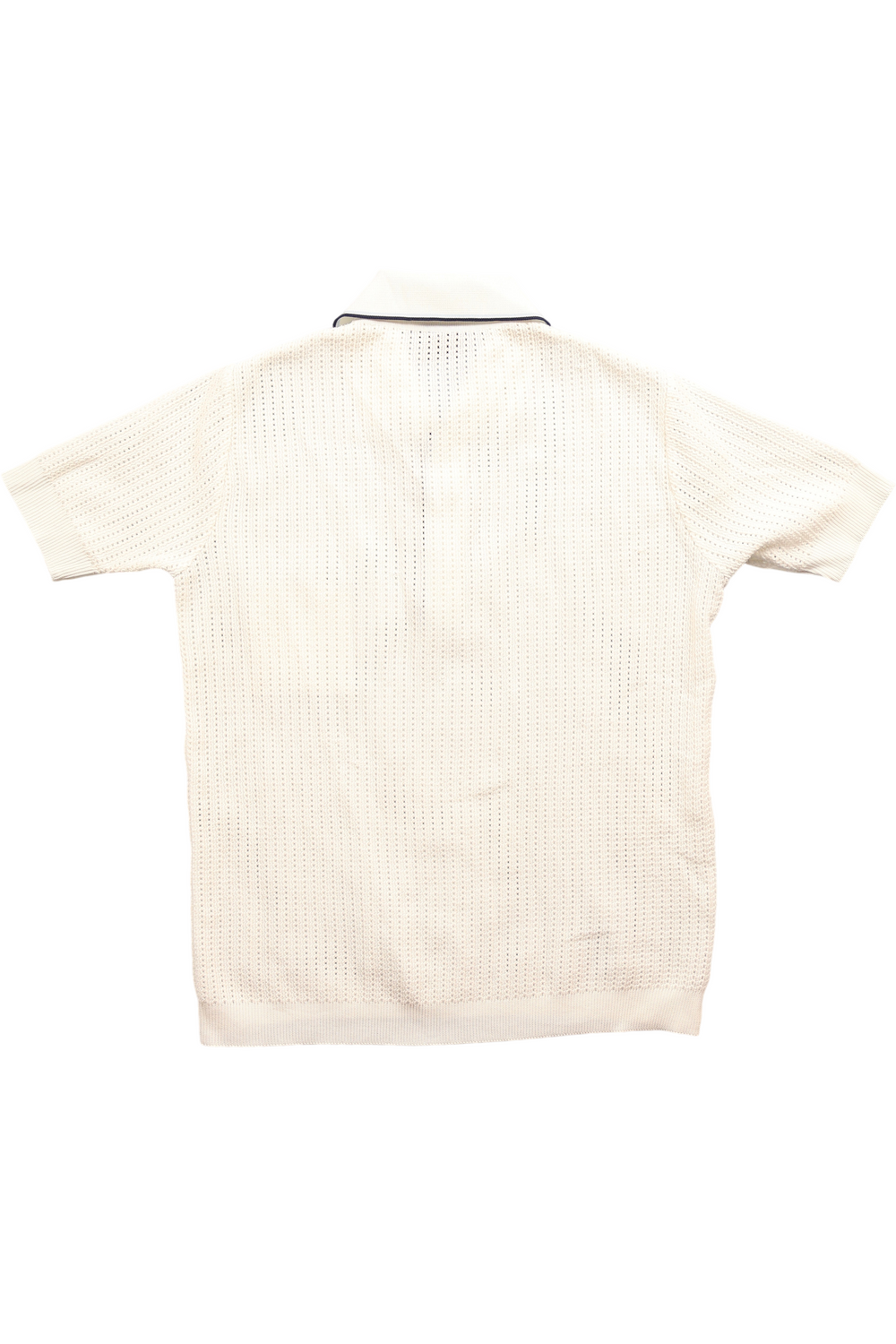 1960s Open Knit Polo Shirt with Pocket - Think Vintage