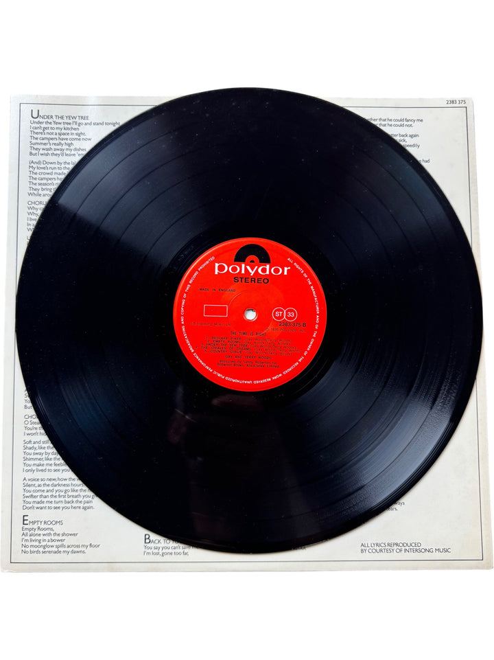 1976 Gay & Terry Woods The Time Is Right Vinyl - Very Good+