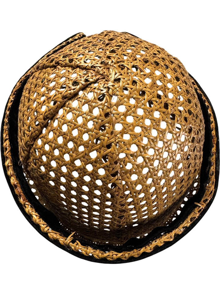 Henry Heath Woven Straw Hat with hat box - Think Vintage