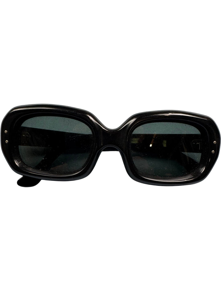 Black Rectangle Sunglasses - Think Vintage