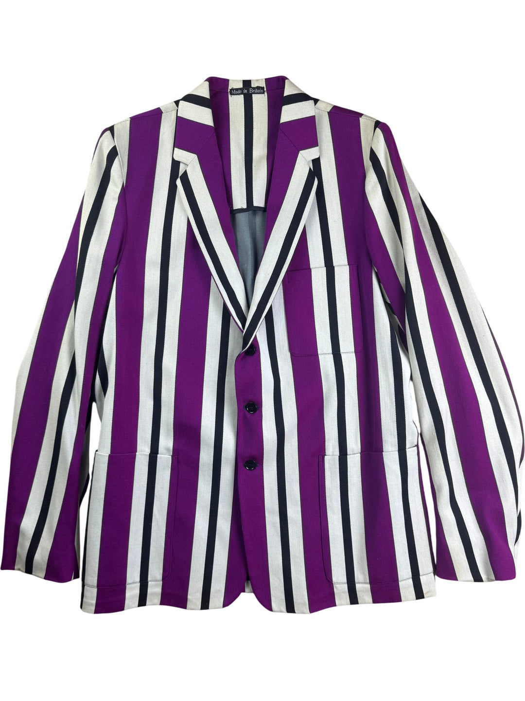 Striped Wool Cotton Sport Jacket - L