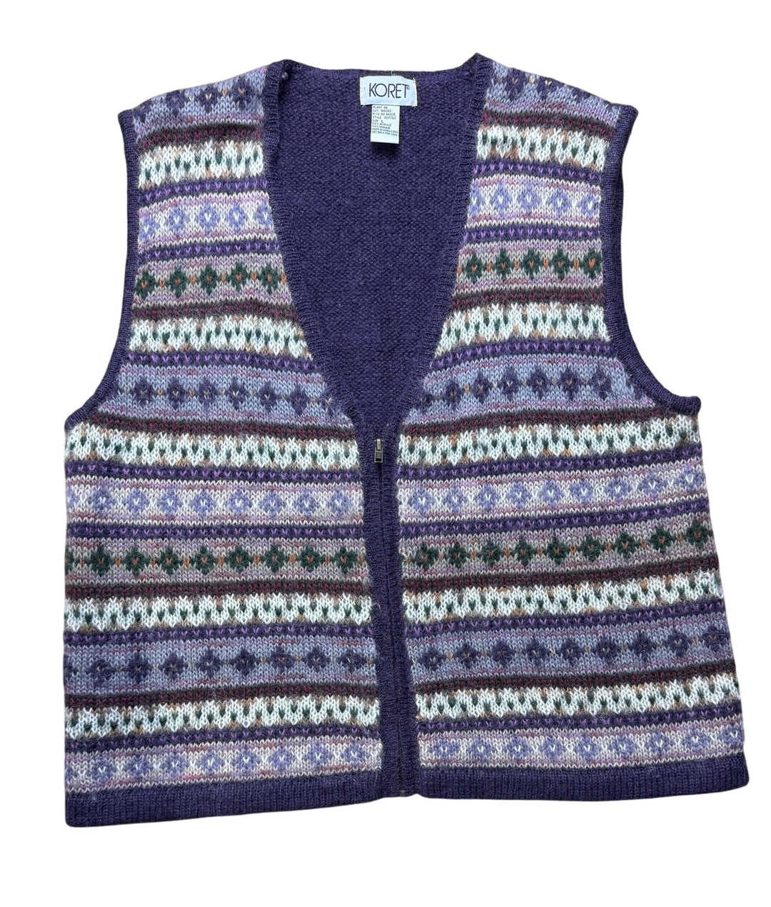 Koret Purple Patterned Knit Vest