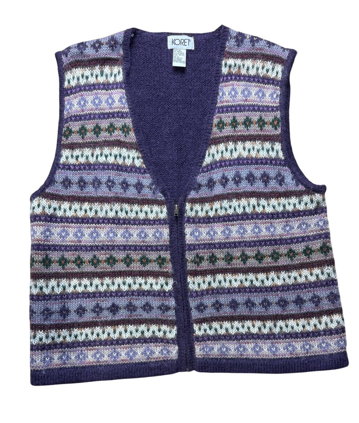 Koret Purple Patterned Knit Vest