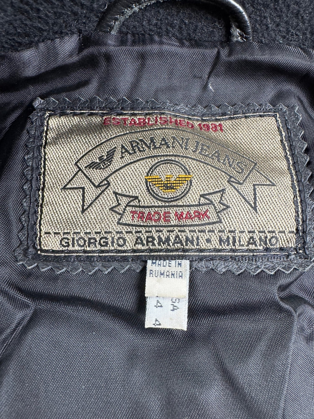 Armani Leather Bomber Jacket - XL
