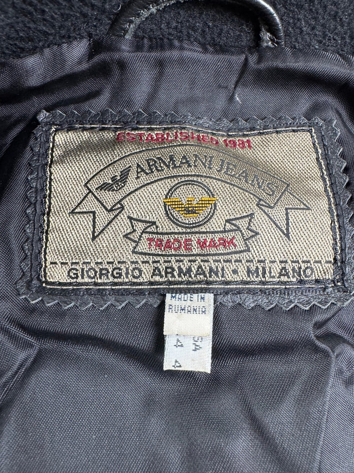 Armani Leather Bomber Jacket - XL