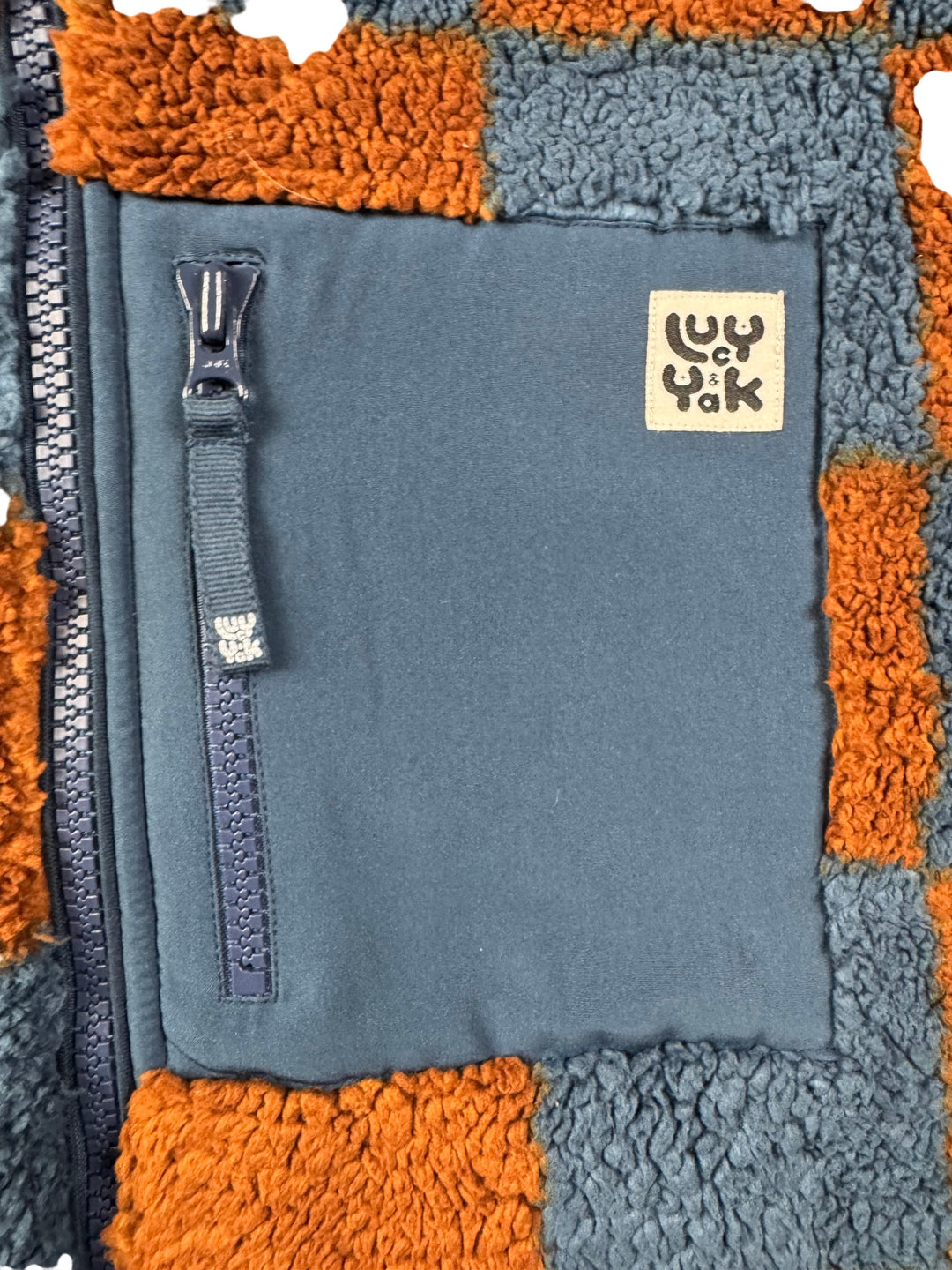 Recycled Polyester Checkered Fleece Jacket - M