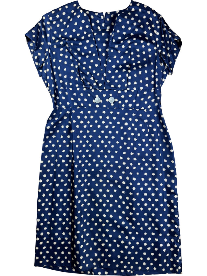 Laura Model Polka Dot Blue Dress And Jacket - M/L