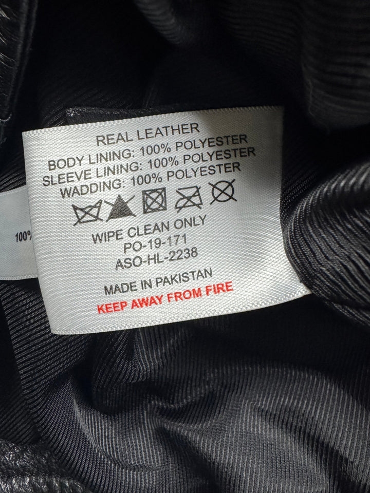 Barneys Originals Black Leather Jacket - M - Think Vintage