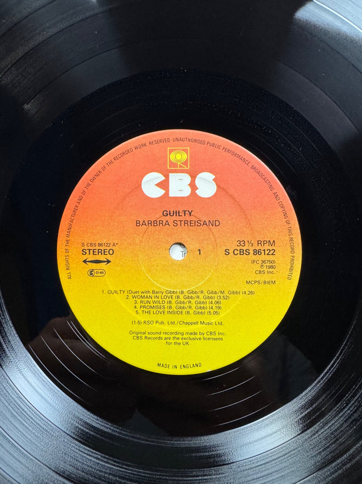 Barbra Streisand Guilty Vinyl Record - Very Good