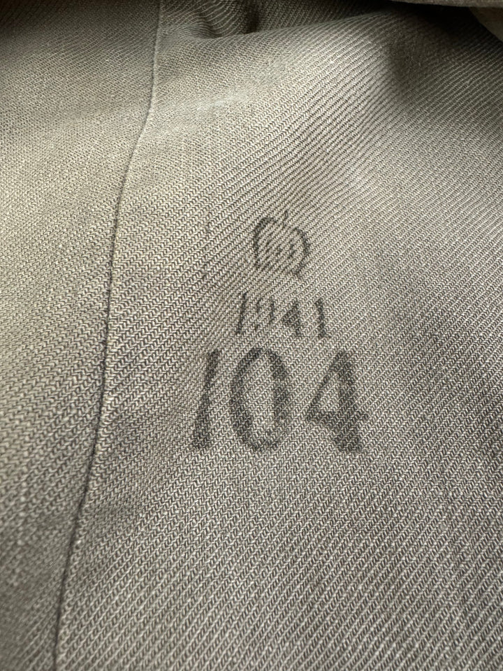 1940s Swedish  Military Double Breasted Trench Coat - M