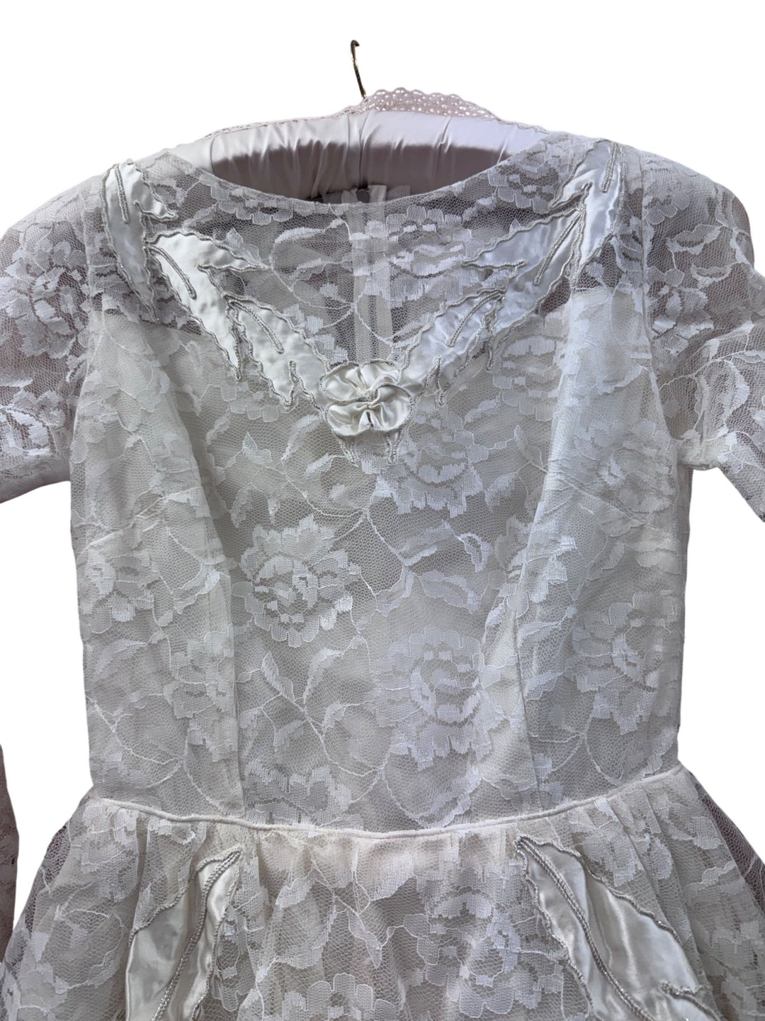 1960s White Lace Wedding Dress