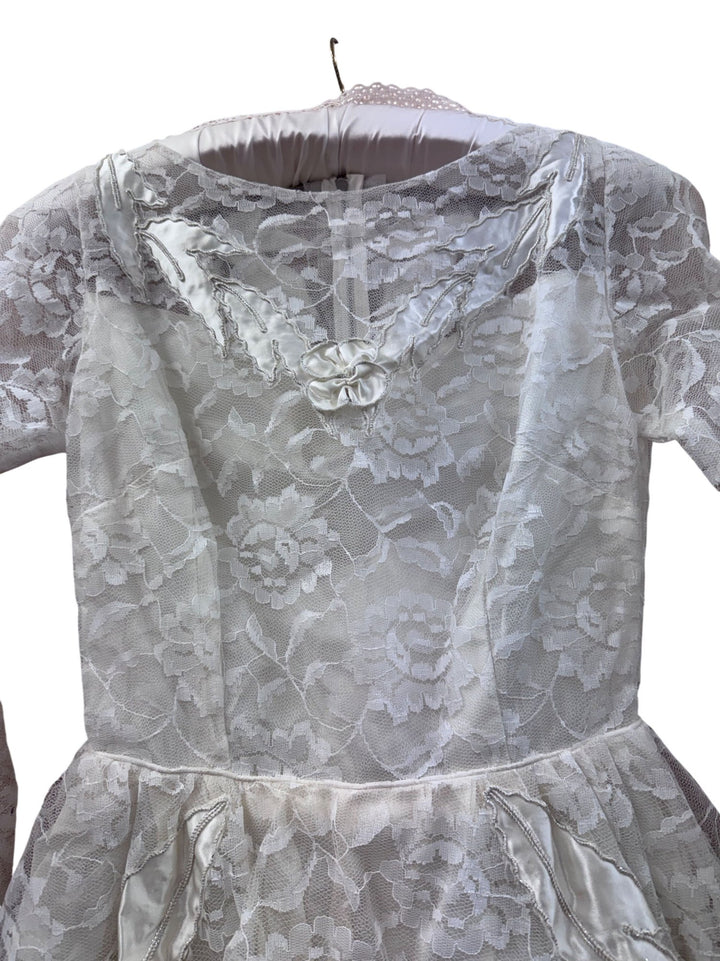 1960s White Lace Wedding Dress
