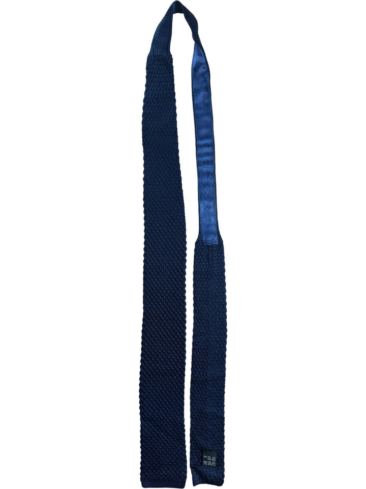 Italian Navy Knit Silk Tie