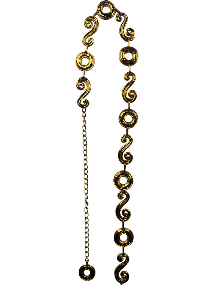 Gold Tone Swirl Link Belt