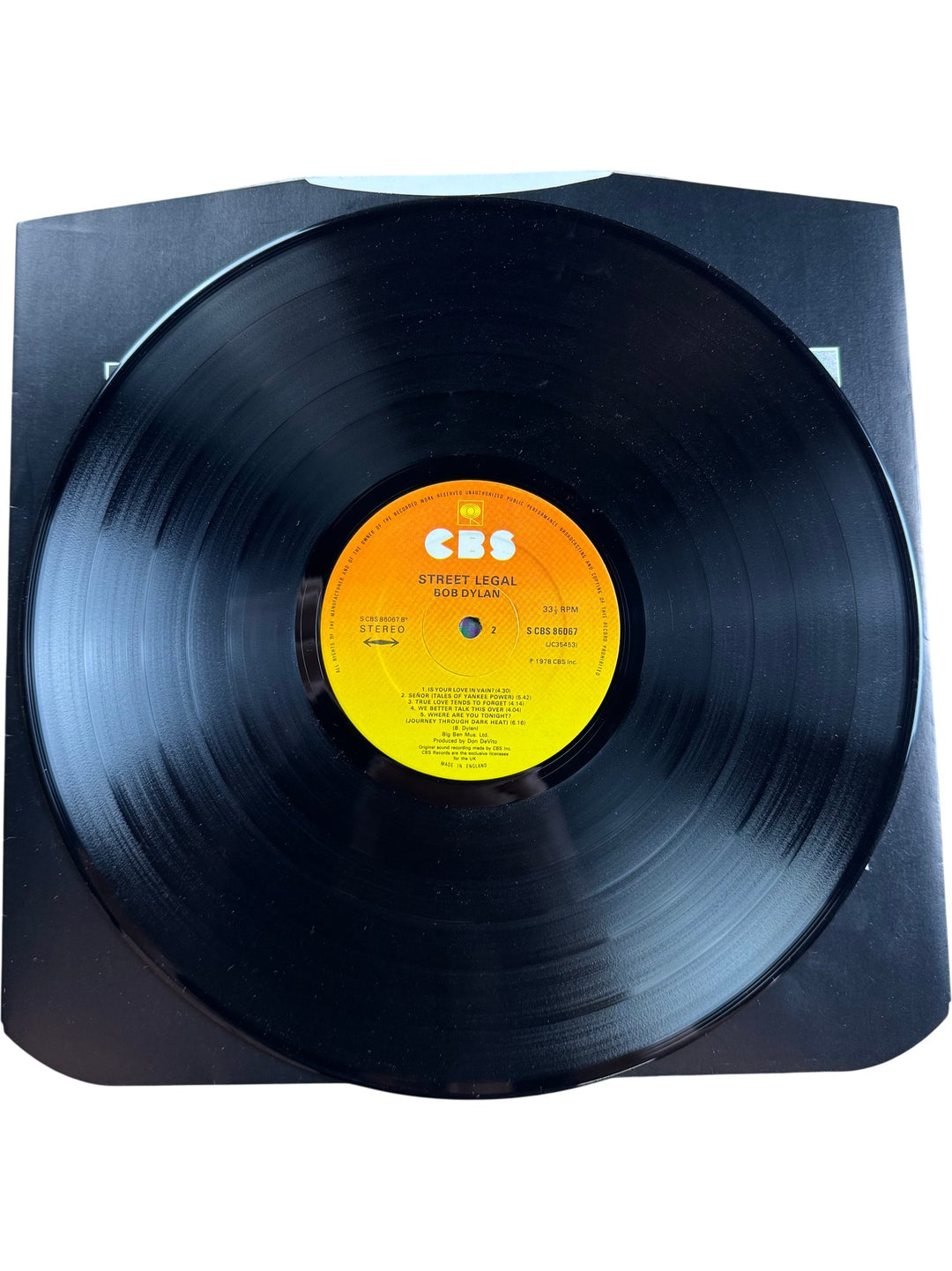 1978 Bob Dylan Street Legal Music Album - Good+