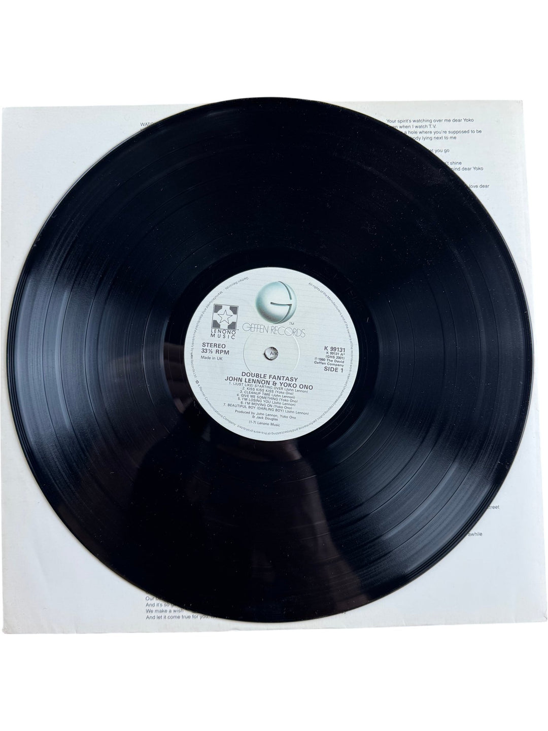 1980 John Lennon Yoko Ono Double Fantasy Vinyl - Good+
