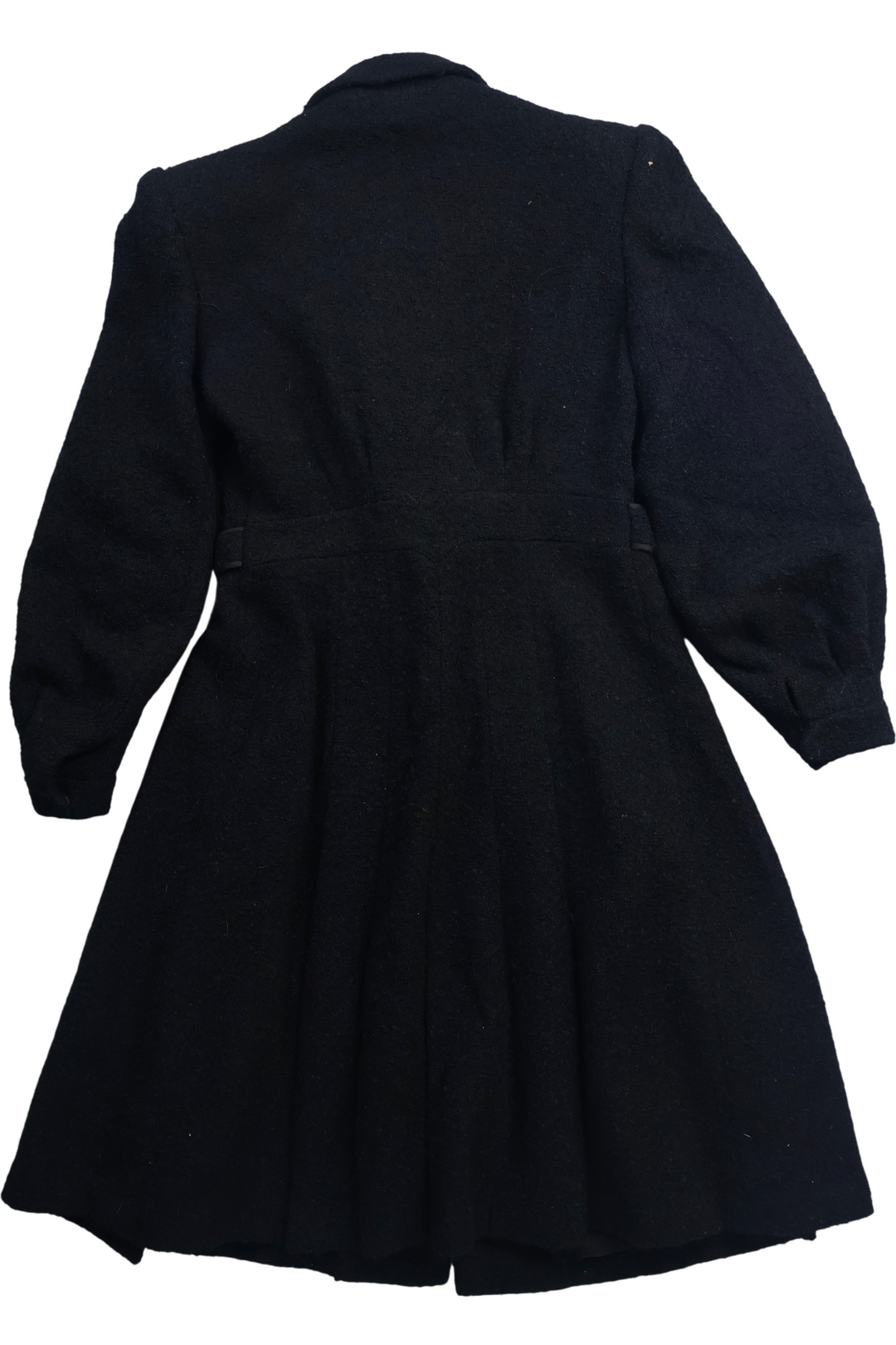 1950s Elogra Black Wool Coat - S - Think Vintage