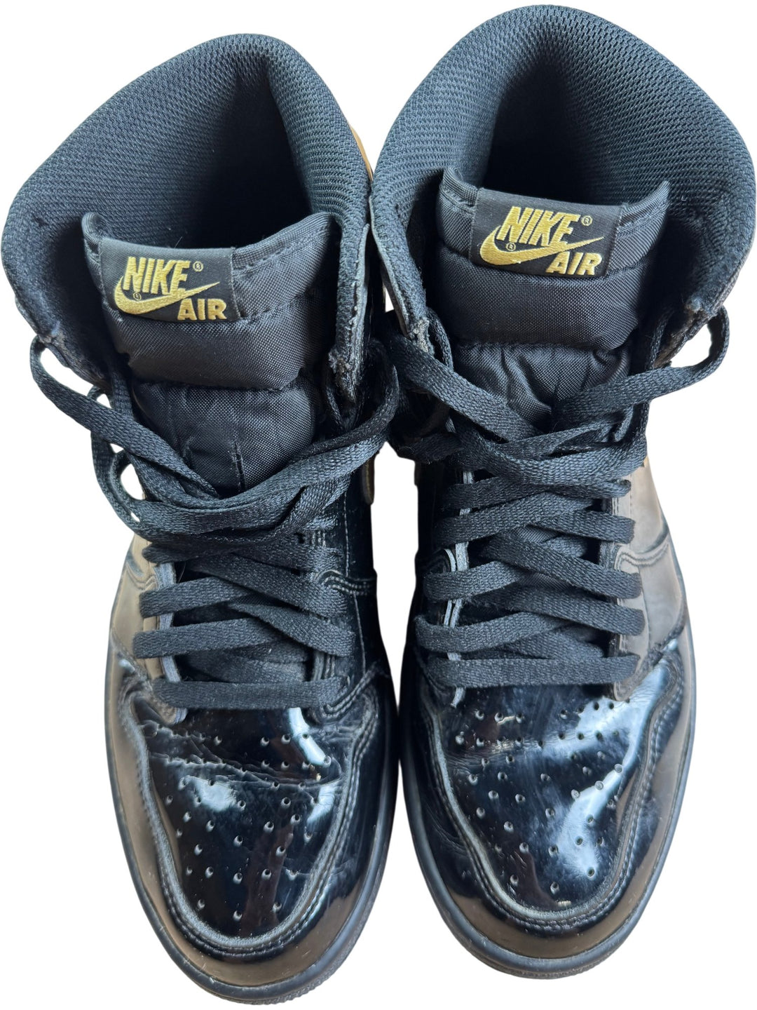 Nike Air High-Top Sneakers Black And Gold - 8.5