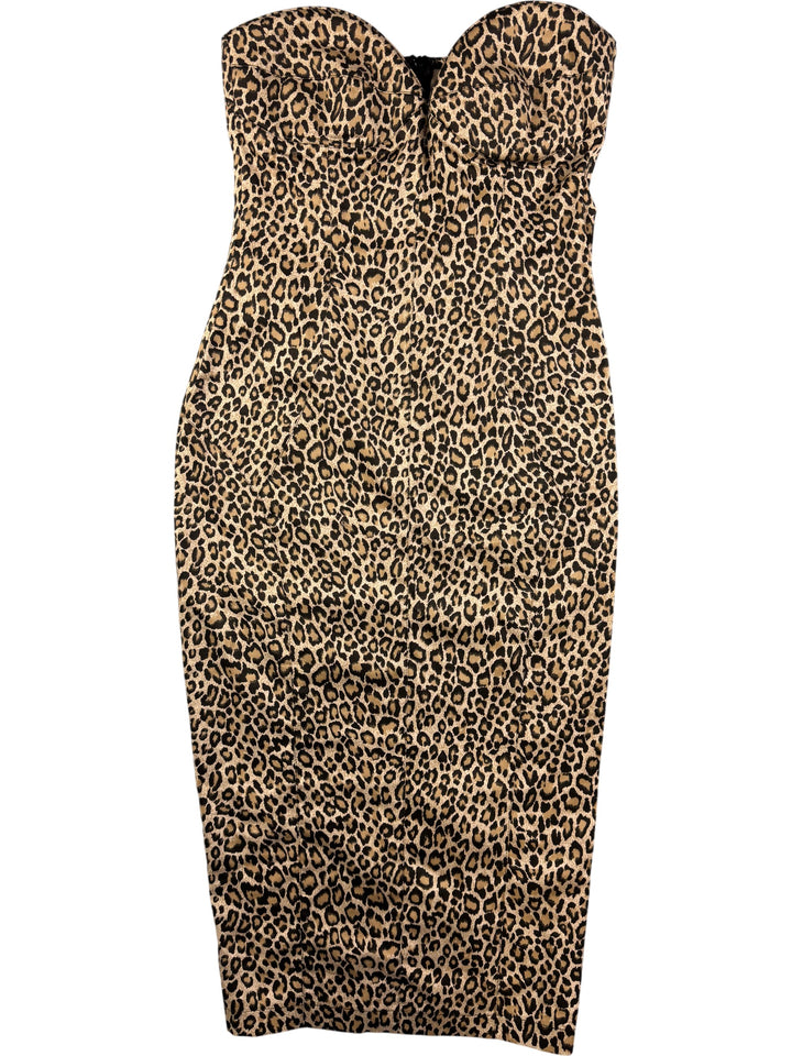 Gloss London Leopard Print Dress With Jacket - M