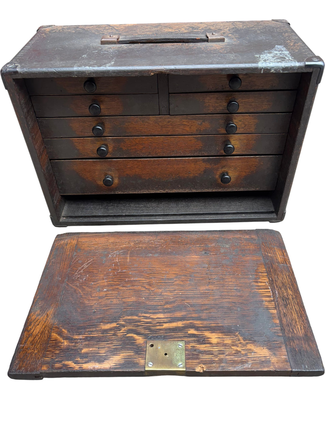 Vintage Wooden Tool Cabinet With Drawers - Think Vintage